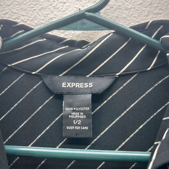Vintage Express Dress SZ XS Striped Preppy Grunge 90s Y2K Academia Classy - Picture 6 of 8